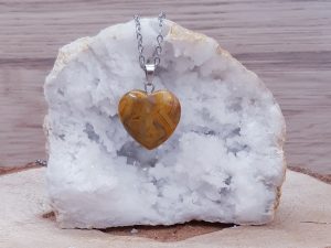 Pendentif cœur 20mm Agate crazy lace ou fou