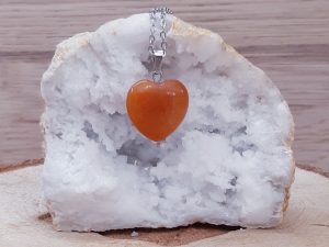 Pendentif cœur 20mm Aventurine orange
