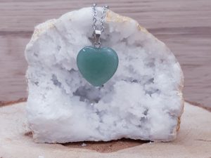 Pendentif cœur 20mm Aventurine verte