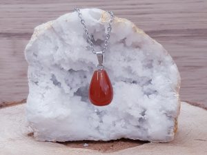 Pendentif goutte 20mm Cornaline