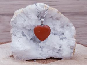 Pendentif cœur 20mm Jaspe rouge