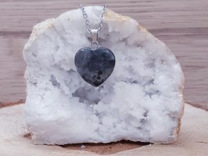 Pendentif cœur 20mm Larvikite