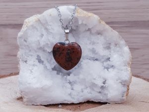 Pendentif cœur 20mm Obsidienne acajou