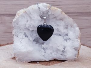 Pendentif cœur 20mm onyx