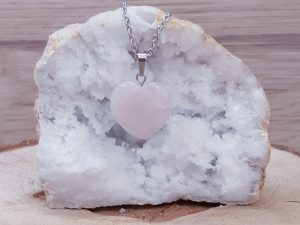 Pendentif cœur 20mm Quartz rose