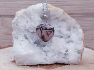Pendentif cœur 20mm Rhodonite