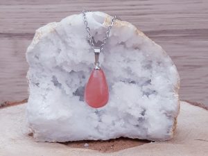Pendentif goutte 20mm Tourmaline melon d'eau