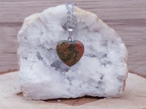 Pendentif cœur 20mm Unakite