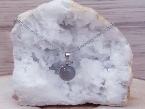 Pendentif médaillon 10mm Agate Botswana