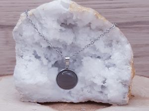 Pendentif médaillon 14mm Agate Botswana