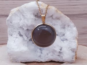 Pendentif médaillon 25mm Agate Botswana