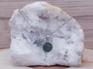 Pendentif médaillon 10mm Agate mousse
