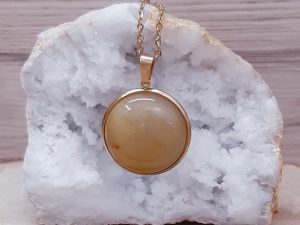 Pendentif médaillon 25mm Aventurine orange