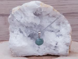 Pendentif médaillon 10mm Aventurine verte