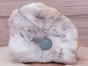 Pendentif médaillon 14mm Aventurine verte
