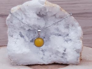 Pendentif médaillon 10mm Calcite orange