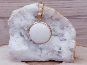 Pendentif médaillon 25mm Cristal de roche