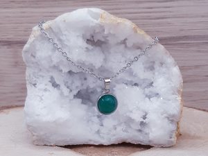 Pendentif médaillon 10mm Jade vert