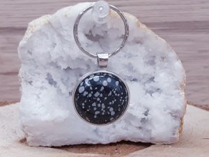 Porte clé Obsidienne neige