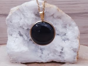 Pendentif médaillon 25mm Onyx