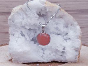 Pendentif médaillon 14mm Tourmaline melon d'eau
