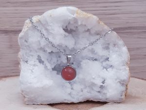 Pendentif médaillon 10mm Tourmaline melon d'eau