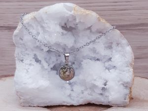 Pendentif médaillon 10mm Unakite