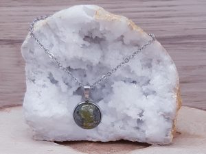 Pendentif médaillon 14mm Unakite