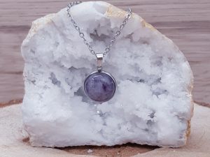 Pendentif médaillon 14mm Améthyste