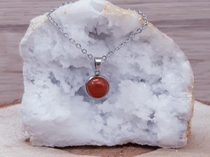 Pendentif médaillon 10mm Jaspe rouge