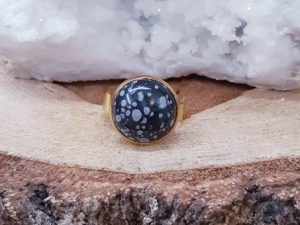 Bague 14mm Obsidienne neige