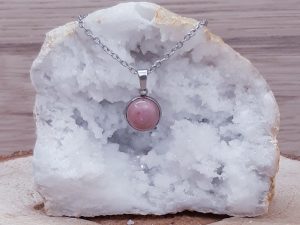 Pendentif médaillon 10mm Rhodonite
