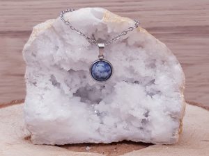 Pendentif médaillon 10mm Sodalite