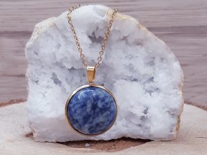 Pendentif médaillon 25mm Sodalite