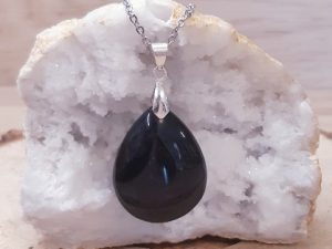 pendentif goutte obsidienne œil céleste