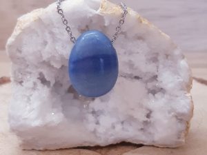Pendentif pierre percée Aventurine bleue