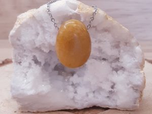 Pendentif pierre percée Aventurine orange