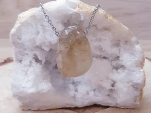 Pendentif pierre percée Citrine