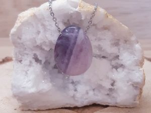 Pendentif pierre percée Fluorite