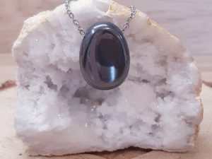 Pendentif pierre percée Hématite