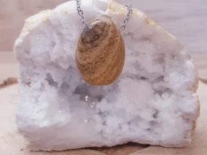 Pendentif pierre percée Jaspe paysage