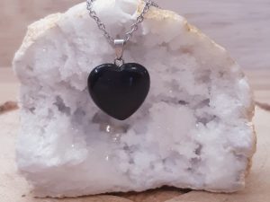 Pendentif cœur 20mm Obsidienne