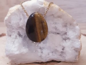 Pendentif pierre percée Œil de tigre