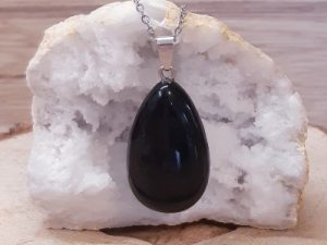 Pendentif goutte 40 mm Onyx