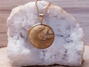 Pendentif médaillon 25mm Jaspe paysage